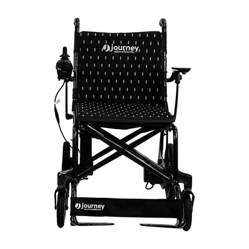 Journey Air Elite folding power chair in black, front view