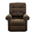 Journey Perfect Sleep Chair lift recliner in Chocolate MicroLux fabric, front view
