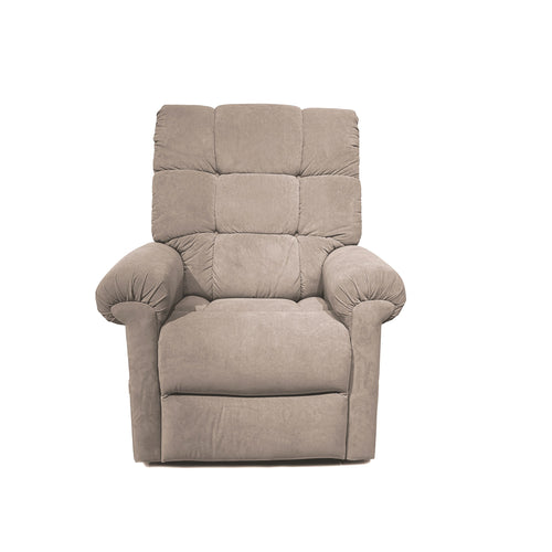 Journey Perfect Sleep Chair lift recliner in Tan MicroLux fabric, front view